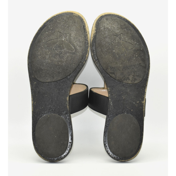 E0 Auth GUCCI Marmont Black Leather Golden GG Thong Slide Sandal Shoes Size 37.5 - Picture 5 of 7